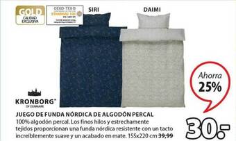 JYSK Kronborg juego de funda nórdica de algodón percal oferta