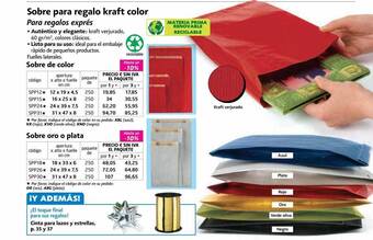 Rajapack Sobre para regalo kraft color oferta