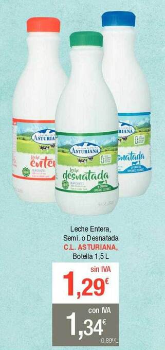 Masymas Leche entera semi o desnatada c.l. asturiana oferta