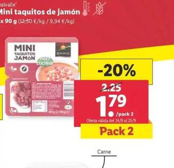 Lidl Realvalle mini taquitos de jamón oferta