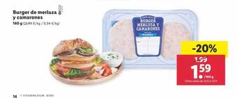 Lidl Burger de merluza y camarones oferta