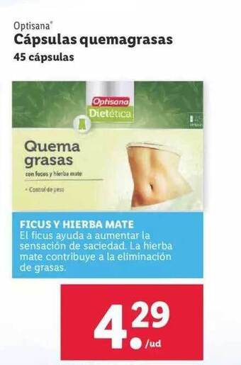 Lidl Optisana cápsulas quemagrasas oferta