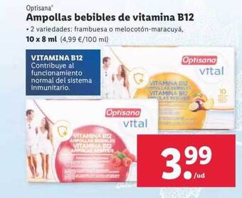 Lidl Optisana ampollas bebibles de vitamina b12 oferta