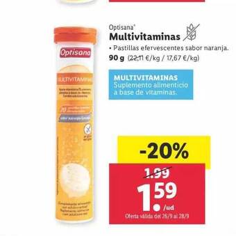 Lidl Optisana multivitaminas oferta