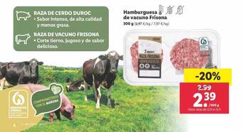 Lidl Hamburguesa de vacuno frisona oferta