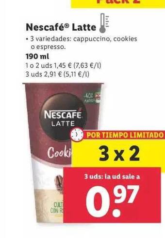 Lidl Nescafé latte oferta