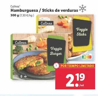 Lidl Culinea hamburguesa sticks de verduras oferta