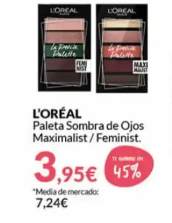 PrimaPrix L'Oréal Paleta Sombra de Ojos Maximalist/ Feminist oferta