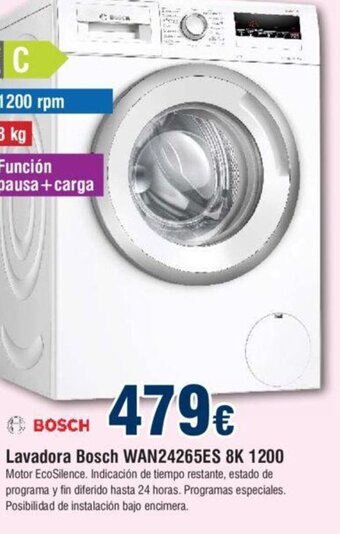 FROIZ Lavadora Bosch WAN24265ES 8K 1200 oferta