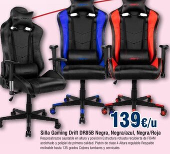 FROIZ Silla Gaming Drift DR85B Negra, Negra/Azul, Negra/Roja oferta