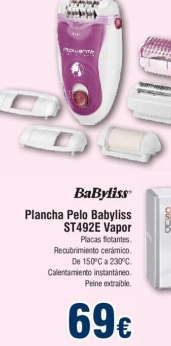 FROIZ Plancha Pelo Babyliss ST492E Vapor oferta