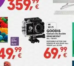 Worten 4k wi-fi goodis cámara de acción gdac4k5367 sku: 7587620 disponible action cam denver 4k ack-8062 sku 7435097 69,99€ 69,99 oferta