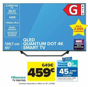 Carrefour Hisense tv 55a7gq oferta