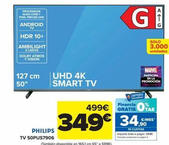 Carrefour Philips tv 50pus7906 oferta