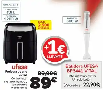 Carrefour Freidora de aire apex ufesa oferta