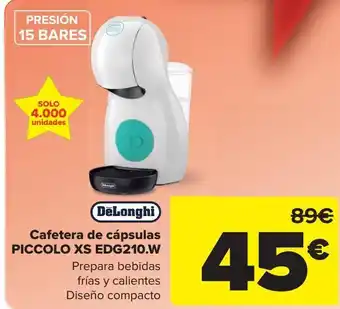 Carrefour Cafetera de cápsulas delonghi piccolo xs edg210.w oferta