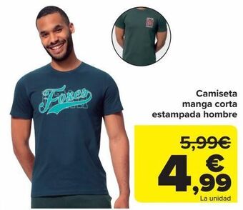 Carrefour Camiseta manga corta estampada hombre oferta
