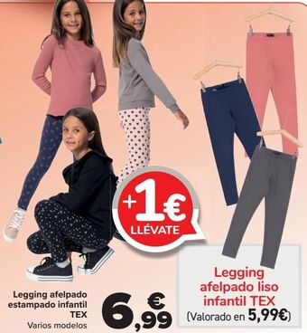 Carrefour Legging afelpado estampado infantil tex oferta