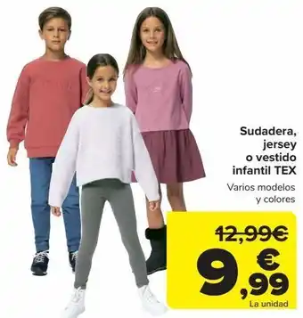 Carrefour Sudadera, jersey o vestido infantil tex oferta