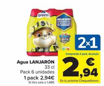 Carrefour Agua lanjarón oferta
