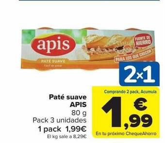 Carrefour Paté suave apis oferta