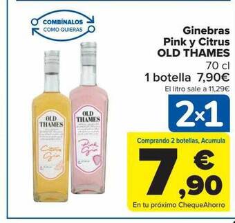 Carrefour Ginebra pink y citrus old thames oferta