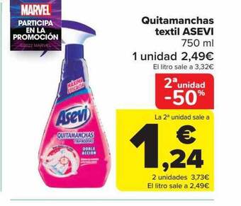 Carrefour 2a unidad -50% quitamanchas textil asevi oferta