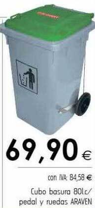 Cash Ifa Cubo basura - pedal y ruedas araven oferta