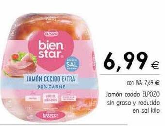 Cash Ifa Jamón cocido elpozo sin grasa y reducido en sal kilo oferta