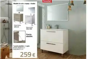 Mi Bricolaje Mueble de suelo + espejo + lavabo oferta