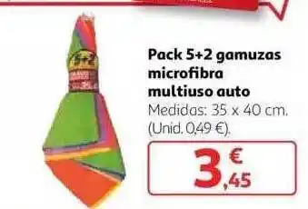 Alcampo Pack 5+2 gamuzas microfibra multiuso auto oferta