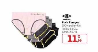 Alcampo Umbro pack 5 bragas oferta