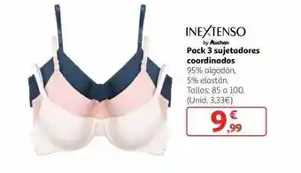 Alcampo Inextenso by auchan pack 3 sujetadores coordinados oferta