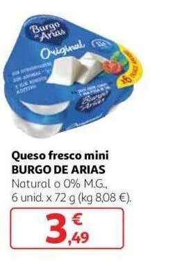 Alcampo Queso fresco mini burgo de arias oferta