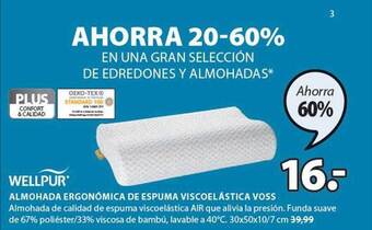 JYSK Wellpur almohada ergonómica de espuma viscoelástica voss oferta