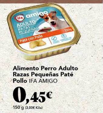 Gadis Alimento perro adulto razas pequeñas paté pollo ifa amigo oferta