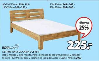 JYSK Royaloak estructura de cama olsker oferta