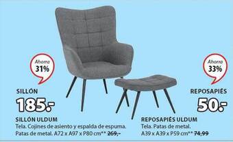 JYSK Sillón uldum reposapiés uldum oferta