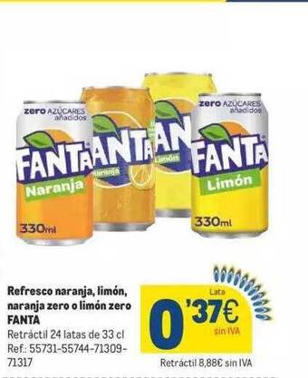 Makro Refresco naranja limón naranja zero o limón zero fanta oferta