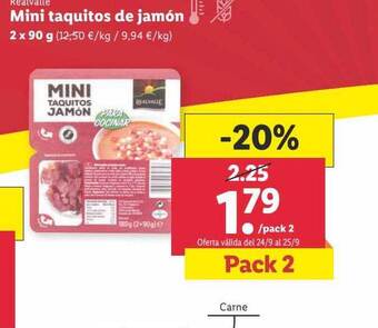 Lidl Realvalle mini taquitos de jamón oferta