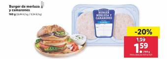 Lidl Burger de merluza y camarones oferta
