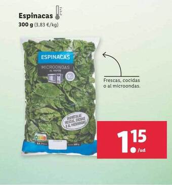 Lidl Espinacas oferta