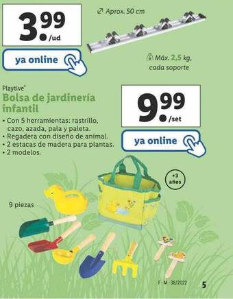Lidl Playtive bolsa de jardineria infantil oferta