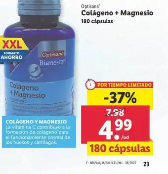 Lidl Optisana colágeno + magnesio oferta
