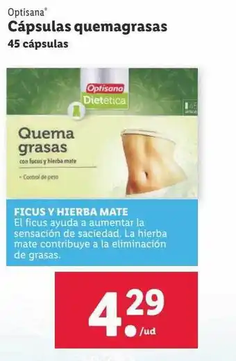 Lidl Optisana cápsulas quemagrasas oferta