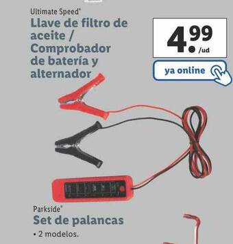 Lidl Ultimate speed llave de filtro de aceite comprobador de batería y alternador oferta