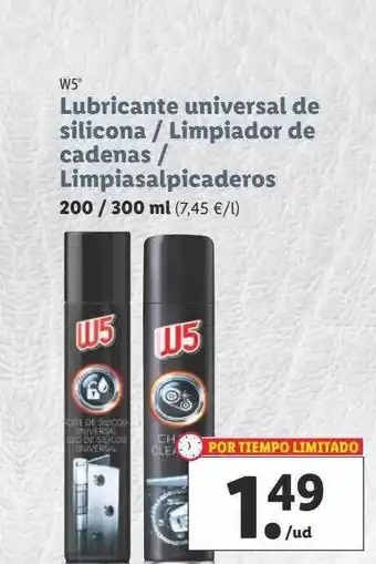 Lidl W5 lubricante universal de silicona limpiador de cadenas limpiasalpicaderos oferta