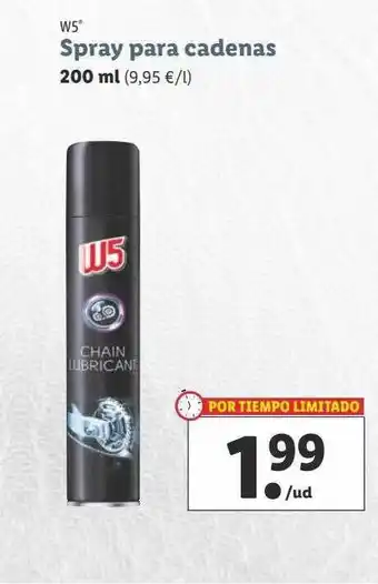 Lidl W5 spray para cadenas oferta