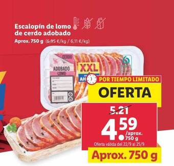 Lidl Escalopín de lomo de cerdo adobado oferta