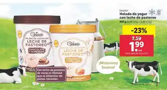 Lidl Elatelli helado de yogur con leche de pastoreo oferta